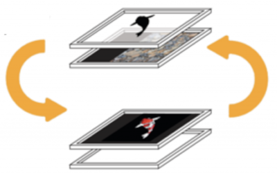 Switching Dual Layer Display with Dynamic LCD Mask