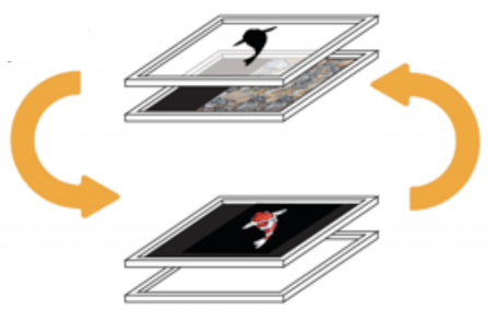 Switching Dual Layer Display with Dynamic LCD Mask