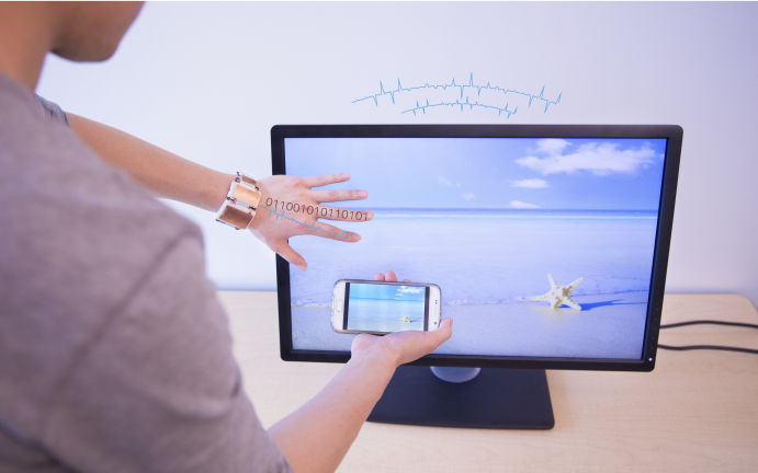 EM-Comm: Touch Base Communication via Modulated Electromagnetic Emissions