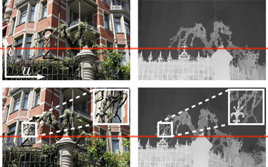 Scene Reconstruction from High Spatio-Angular Resolution Light Fields